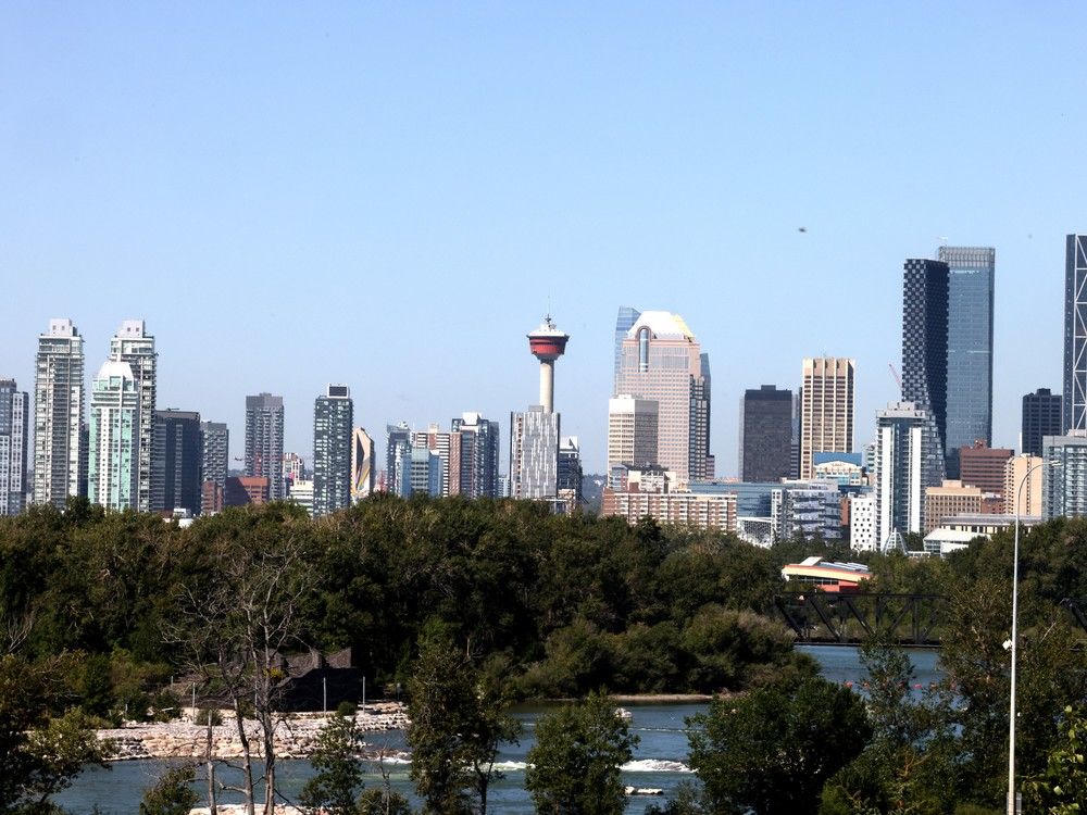 Calgary downtown skyline with Calgary Tower