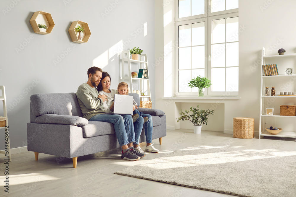 Family in a clean, bright living room